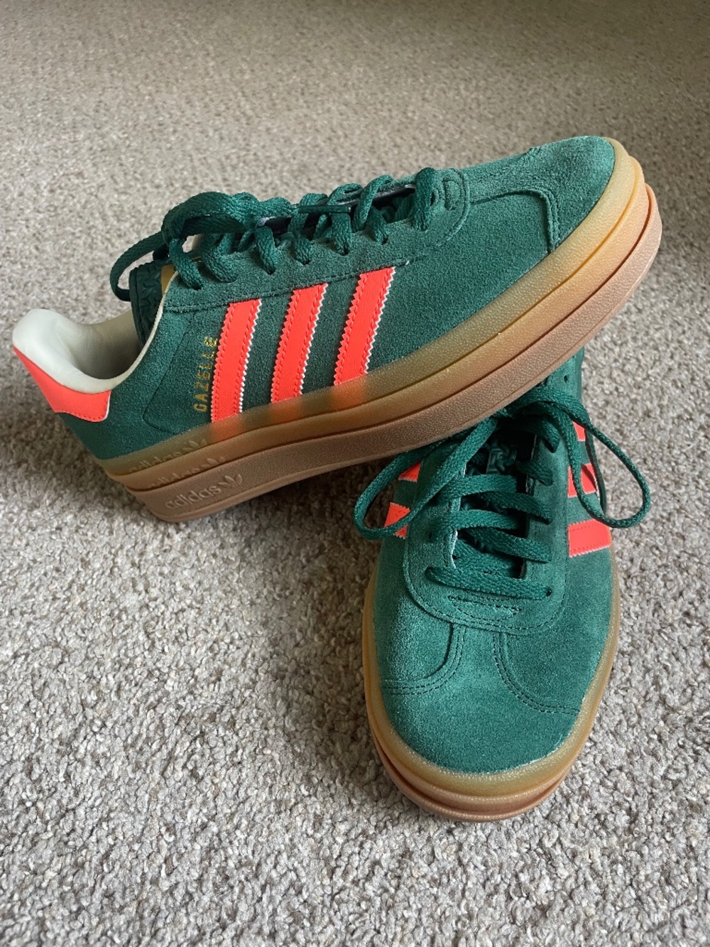 Adidas Gazelle Suede Sneakers – Green & Orange